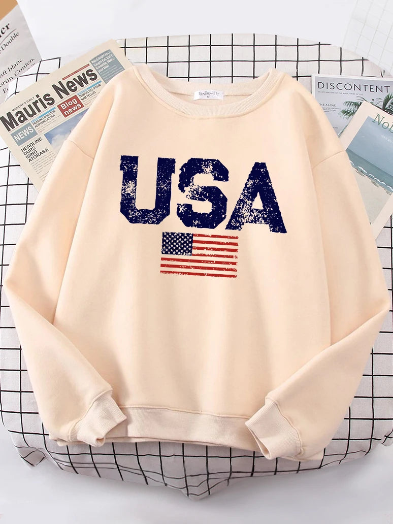 USA Letters American Flag Stars And Stripes Women Hoody Street Oversize Hoodies Personality Warm Hoodie hip hop Soft Clothes USA Letters American Flag Stars And Stripes Women Hoody Street Oversize Hoodies Personality Warm Hoodie hip hop Soft Clothes